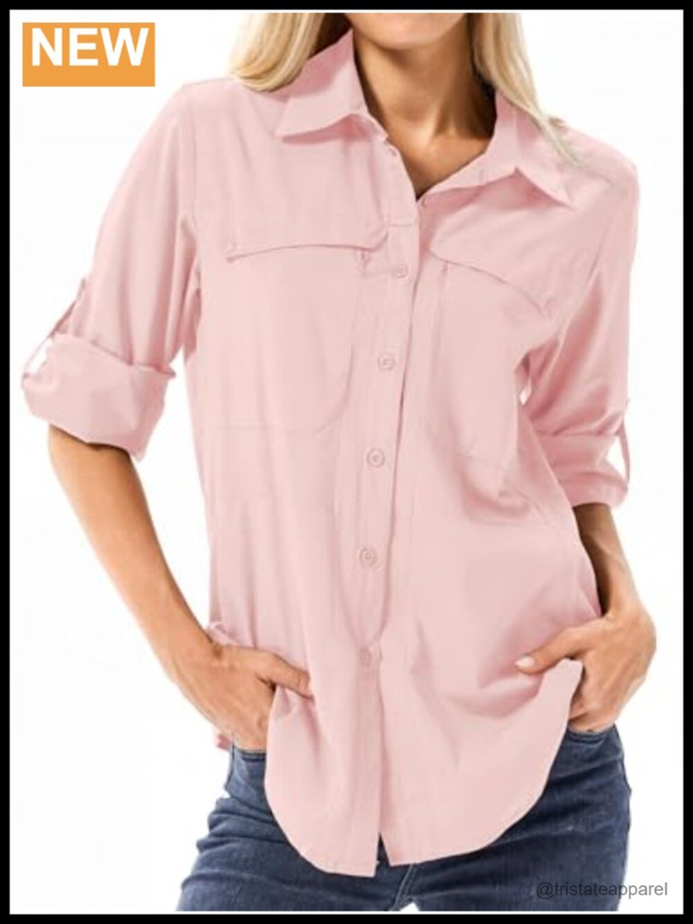 Womens UPF 50 Long Sleeve UV Sun Protection Quick Dry Button Down Fishing